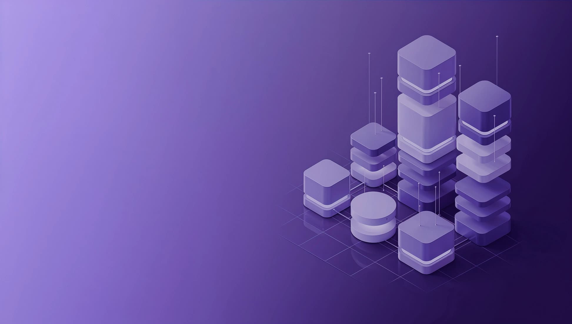 3D isometric blocks representing AI automation building blocks